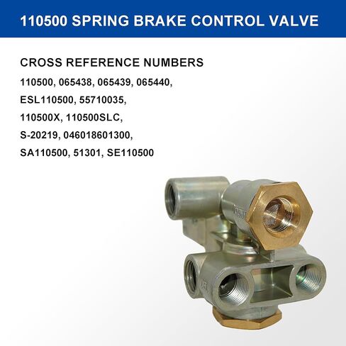 110500 Spring Brake Control Valve - Trailer Brake Priority with 3/8" Ports - Replaces Sealco 110500X, 170.110500, 065438, 51131 - Valve-Spring Brake Control for Truck Trailer Parking Stop in Kuwait