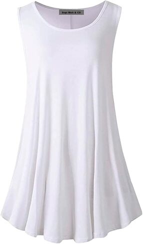 قمصان SepiMeli بدون أكمام للنساء بمقاس كبير بدون أكمام، ملابس صيفية غير رسمية، قمصان متأرجحة للسراويل الضيقة in Kuwait