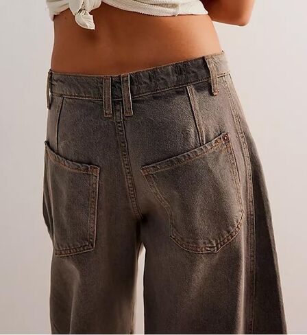 Barrel Jeans Women,Women Mid Rise Barrel Jeans Wide Leg Baggy Trendy Jeans Boyfriend Vintage Denim Pants with Pocket in Saudi Arabia