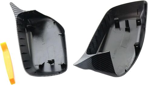 Carbon Fiber Look M Style Side Wing Mirror Cover Caps Compatible with BMW 5 Series E60 E61 E63 E64 2003-2007 Pre-Lci in Kuwait