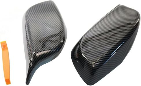 Carbon Fiber Look M Style Side Wing Mirror Cover Caps Compatible with BMW 5 Series E60 E61 E63 E64 2003-2007 Pre-Lci in Kuwait
