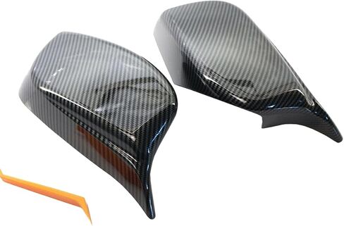 Carbon Fiber Look M Style Side Wing Mirror Cover Caps Compatible with BMW 5 Series E60 E61 E63 E64 2003-2007 Pre-Lci in Kuwait