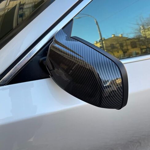 Carbon Fiber Look M Style Side Wing Mirror Cover Caps Compatible with BMW 5 Series E60 E61 E63 E64 2003-2007 Pre-Lci in Kuwait