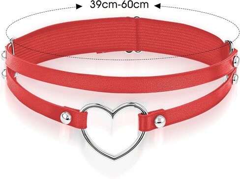 Thigh Garters for Women PU Simulated Leather Women's Elastic Garter Belt Red Heart Adjustable Leg Garter Halloween Christmas New Year Gift in Saudi Arabia