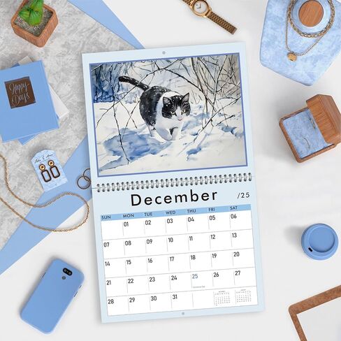 GuassLee Cat Wall Calendar 2024-2025, Vertical Wall Calendar 2024, 18-Months Hanging Art Calendar Jul. 2024 to Dec. 2025, 14 x 23" Monthly Planner Wall with Thick Paper for Office School Home Teacher in Kuwait