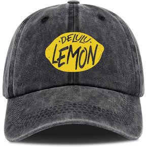 Delulu Lemon,Funny Baseball Cap,Funny Trucker Hat,Funny Hats,Vintage Caps,Funny Vintage Cotton Washed Baseball Caps,One Size