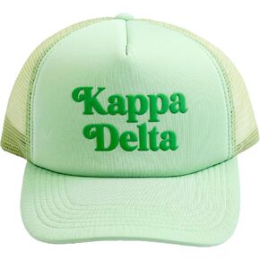 Sorority Shop Kappa Delta Baseball Cap - Mesh Trucker-Style Hat, Padded Front Panel and Snap Closure, Kappa Delta Gifts for Women Green