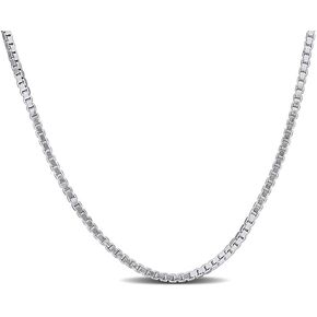 Italian 925 Sterling Silver Square Box Link Chain Necklace - for Men & Women - in Various Widths - Versatile Lengths: 16in, 18in, 20in, 22in, 24in