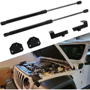 Hood Strut Lift Support, Compatible with Wrangler JL 2018 2019 2020 2021 2022 2023 2024 Gladiator JT 2020+ Hood Quick Front Lift Supports Kit 2PCS