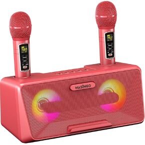 آلة كاريوكي ماسينجو للبالغين والأطفال مع 2 ميكروفونات لاسلكية، ومكبر صوت بلوتوث محمول للغناء، وأضواء LED ملونة، ونظام PA، وحامل هاتف لعرض الكلمات، وكابل تلفزيون. المعزوفة G2 in Kuwait