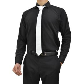Mens Lamb Leather Necktie - Skinny Solid Casual Business Wear Narrow Leather Slim Tie- Neckties for Party Wedding Gift