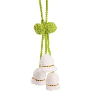 Boho Car Plant Crochet Hanging Accessories Crochet Plants for Car Rear View Mirror Cute Car Pink Plants for Women1