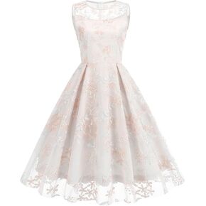 Summer Floral Embroidery Tulle Dress for Women Floral Embroidered Dress for Women Wedding Guest Formal Evening Party Gown