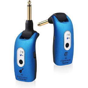 A9-2 Wireless Guitar System 2.4GHz Built-in Rechargeable Li-Battery 270°Rotatable Audio Wireless Transmitter Receiver for Guitar Bass Violin Keyboard Electric Instruments (Black 2TX + 1RX)
