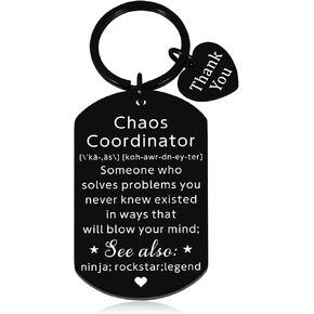 Chaos Coordinator Gifts, Cool Gifts for Bosses, Galentines Gifts for Boss, Leadership Manager Gifts, Boss Appreciation Mentor Supervisor Gifts, Going Away Farewell Gifts for Boss, Boss Keychain
