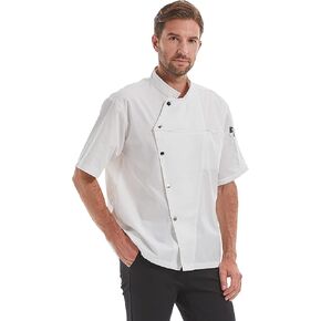 Nanxson Chef Coat Short Sleeve Men's Chef Jacket with Breathable Mesh for Restaurant Kitchen CFM0029