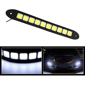 2-Pack Universal Daytime Running Lights LED Decorative Light, White High Power COB LED Lights Strips Bendable Waterproof DRL Daylight Driving Light Fog Lights for Car Offroad SUV Trucks