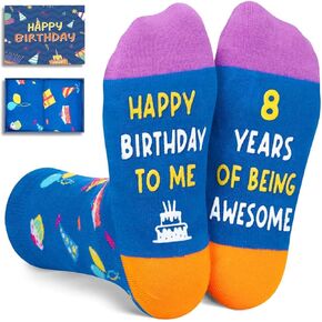 Zmart 8th Birthday Gifts for Boys - Socks for Boys Girls Age 8, 8 Year Old Boy Gift Ideas, Presents for 8 Year Olds, Blue
