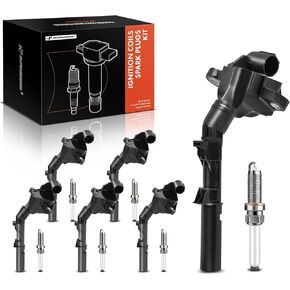 A-Premium Set of 6 Ignition Coil Pack and Iridium Spark Plugs Compatible with Mercedes-Benz C400, C43/C450 AMG, E400, E450, E43 AMG, GLE400, GL450