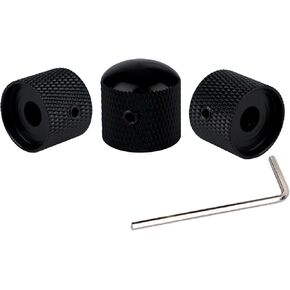 Gutahare-3Pcs Metal Chrome Guitar Volume Tone Knobs Silver Dome Speed Control Guitar Knob for Fender Strat Telecaster Gibson Les Paul Guitar Bass Accessories (Chrome)…