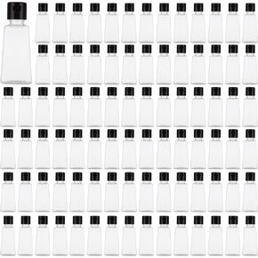 100 عبوة من زجاجات بغطاء قلاب من البلاستيك الشفاف بوزن 1 أونصة - زجاجة ضغط فارغة - زجاجات صغيرة الحجم للسفر لحاويات الاستحمام وصابون الجسم والشامبو in Kuwait