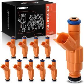 A-Premium Fuel Injectors Compatible with Ford E-350 Econoline Club Wagon, E-350 Econoline F-250 F-350 F-450 F-550 Super Duty, 1999, 6.8L, Gas, Set of 10