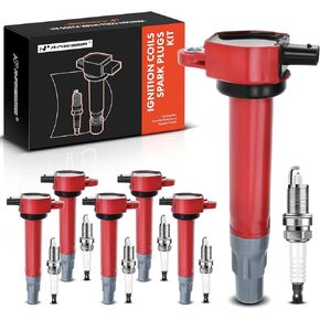 A-Premium Set of 6 (Black) Ignition Coil Pack Iridium Spark Plug Compatible with Chrysler 300 2006-2010, Sebring 2006-2010, Town & Country 2008-2010 & Dodge Avenger 2008-2010