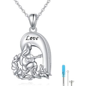 DAOCHONG 925 Sterling Silver Urn Necklace for Ashes Infinity Heart Pendant With Cubic Zirconia Moonstone Teardrop Keepsake Necklace Cremation Jewelry Memorial Pendant Lockets for Ashes 18 inches to 20 inches