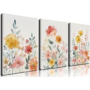 Julaydi Floral Cowgirl Boots Wall Art Pink Cowboy Boots with Flower Painting Western Aesthetic Canvas Prints Poster Trendy Preppy Girls Room Decor Picture for Living Room Bedroom Dorm 16x24in Framed