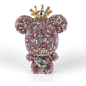 Bling Crystal Bear Car Air Freshener With Vent Clip,Valentine's Day Gift Car Air Vent Freshener for Vent Decoration, Rhinestone Aesthetic Car Decor for Girls Friends Family Bear Lover (red)