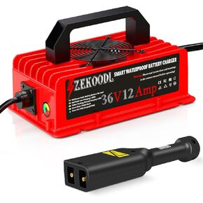 48 Volt Golf Cart Battery Charger for EZGO,10 Amp Trickle Charge Golf Cart Charger 110-240V,16FT Cable, 5-8 Hours Full Charge Portable Golf Cart Charger for Lead Acid Battery,AGM,Gel