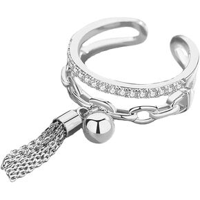 CSIYANJRY99 الطبقات سلسلة شرابة البنصر، البوهيمي الرجعية زركون المفصل ميدي التراص حلقة مفتوحة للنساء in Kuwait