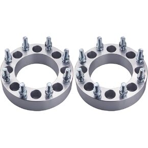 محولات عجلات DCVAMOUS 2PC 8x6.5 إلى 8x180 مقاس 2 بوصة مع مسامير 14x1.5 متوافقة مع Chevy GMC 8 Lug لـ 1999-2010 Silverado Sierra 2500 3500 HD | 2014-2021 RAM-2500 3500 (8x180 حافة على شاحنة 8x165.1)