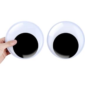 2 Pcs 5.9 Inches Giant Googly Eyes Self Adhesive Large Wiggle Eyes for Crafts Plastic Googly Eyes Stickers Black White Big Googly Eyes for DIY Craft Decoration Halloween Christmas Tree Googly Eyes