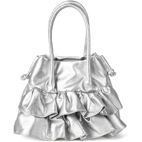 Crossbody Bags for Women, Pleated Soft Leather Tote Bag, Tote Bag Suitable for Vacation Travel Daily Matching(Silver)