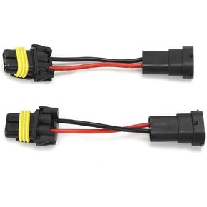 Headlight Wiring Harness, Pair H11 Male to 9005/9006 Female Adapter Headlight Fog Light Universal Plug and Play 12V‑24V