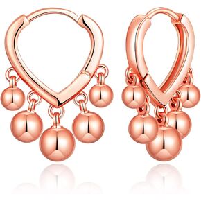14K Gold Plated Earrings for Women Dainty Beaded Statement Earrings Sterling Silver Cute Dangle Earrings