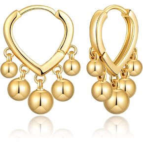 14K Gold Plated Earrings for Women Dainty Beaded Statement Earrings Sterling Silver Cute Dangle Earrings in Kuwait