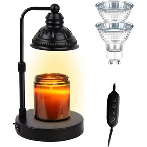 Candle Warmer Lamp,Adjustable Candle Lamp Warmer with Timer,Candle Heating Lamp Scented Candles with 2 Bulbs Lamp Warmer for,Livingroom,Bedroom Home Decor