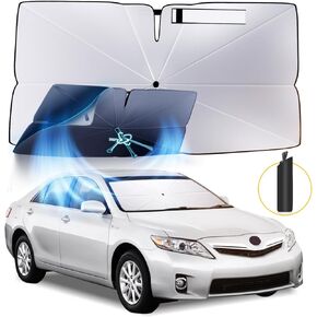 Windshield Sun Shade Umbrella: for Toyota Camry 2007 2008 2009 2010 2011 - Front Car Window Shades - Double 2007-2011-Camry Thickened Foldable Sunshades Block UV Keep Cool