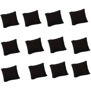 Honkenda 12 Pack Black Watch Pillow, Velvet Bracelet Watch Pillow, Small Jewelry Display Pillow Cushions 3.15'' x 3.54'', Bracelet Bangle Cushions for Gift Box