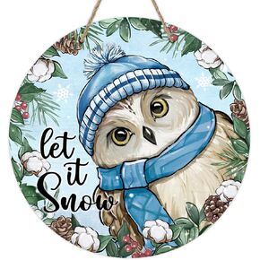 Deroro Welcome Fall Owl Bird Sign for Front Door Decor, Autumn Maple Leaves Wood Door Hanger for Outdoor Outside Porch, Seasonal Wooden Wreath Indoor Wall Hanging Decoration