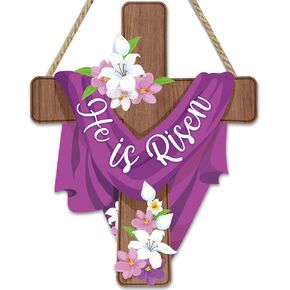 Easter Door Decoration Easter Wreath for The Door Lighted Hanging Sign Easter Outdoor Welcome Wooden Sign Bow Rustic Easter Eggs Bunny Rabbit for Spring Holiday Front Door Wall Farmhouse Porch Decor
