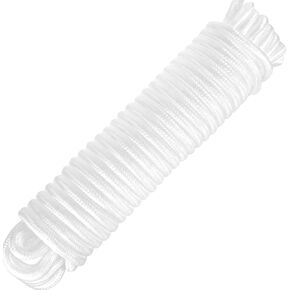 PerkHomy 40 ft 3/8 inch (10mm) Nylon Poly Rope Flag Pole Polypropylene Clothes Line Camping Utility Good for Tie Pull Swing Climb Knot (Black)