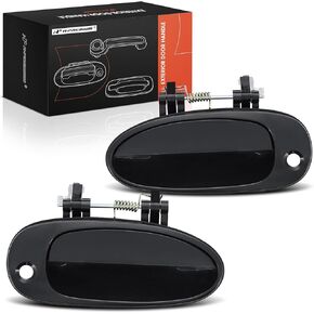 A-Premium Outside Exterior Door Handles Compatible with Kia Sephia 1998-2000, Spectra 2000-2001, Smooth Black, 2-PC Set, Front Driver and Passenger Side