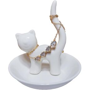 Cat Ring Holder Cat Lover Gifts for Women Engagement Gifts Ring Dish Cat Mom Gift for Women Girls Friends Birthday Valentines Mothers Day Christmas Gift
