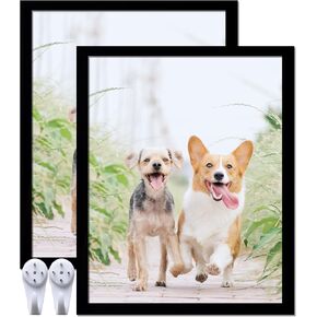 8x10 Picture Frame Set of 5, Black Photo Frames High Transparent Wall Gallery Desktop Horizontal Vertical for Canvas Collage Photo Poster Certificate 8 x 10 inches