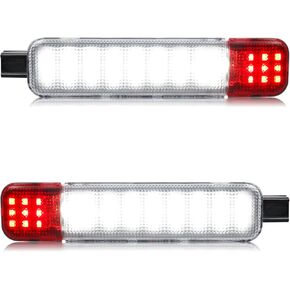 HERCOO Interior Door Light LED Door Panel Courtesy Lights Lamp Assembly Compatible with Chevy Silverado GMC Sierra 1500 2500 3500 HD Tahoe Suburban Yukon Cadillac Escalade Hummer H2, White Red