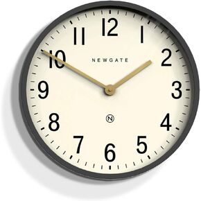 NEWGATE® Mr Edwards Large Metal Wall Clock - Oversized Wall Clock - Round Clock - Retro Clock - Kitchen Clock - Living Room Clock - Office Clock Clock - Designer Clock - Grey - 18"