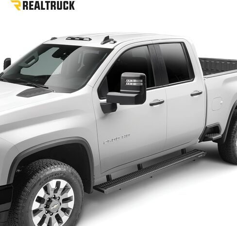 RealTruck Growler Steps for Ford F-150/F-250/F-350 | Cab Length, Rust-Proof Aluminum, Textured Black | GFF15QC-TX | Fits 2015-2024 Ford F-150, 2018-2020 Raptor, 2017-2020 F250/F350/F450 Quad Cab in Kuwait